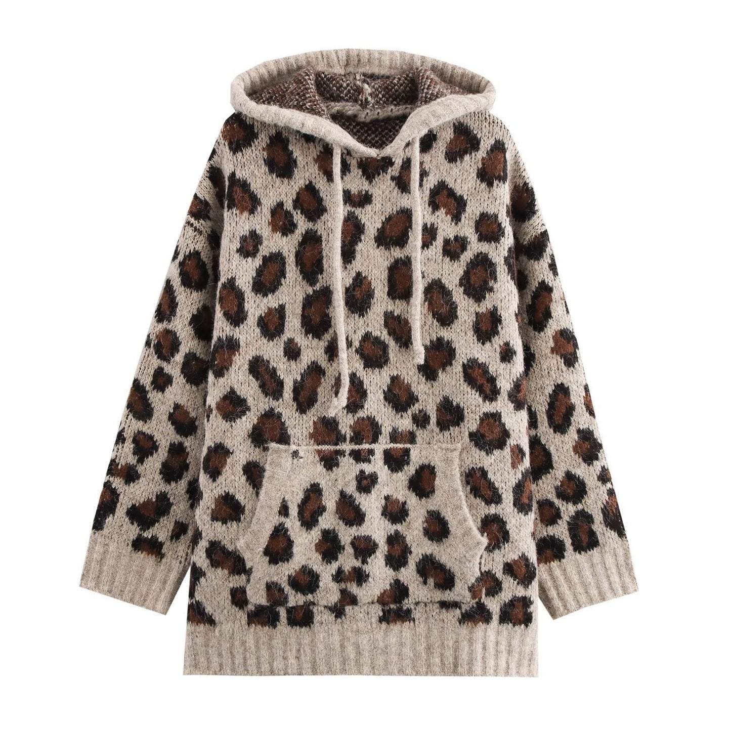 Damen Hoodie Kuschelig Tiermuster Eveloria