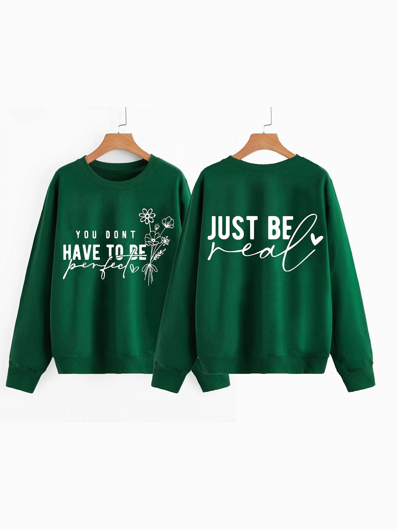 Damen Pullover Lässig mit Botschaften Eveloria