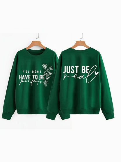 Damen Pullover Lässig mit Botschaften Eveloria