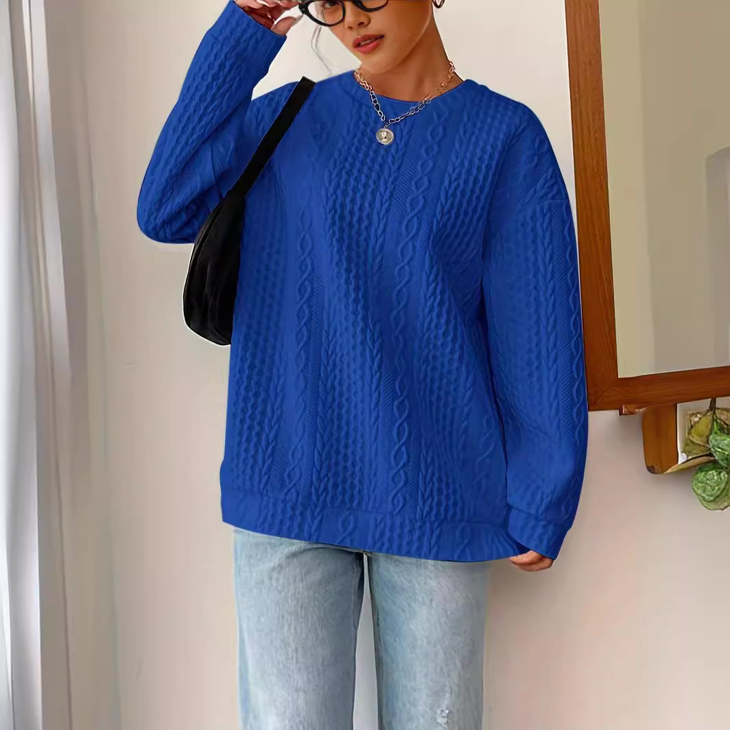 Damen Strickpullover Struktur Optik Lässig