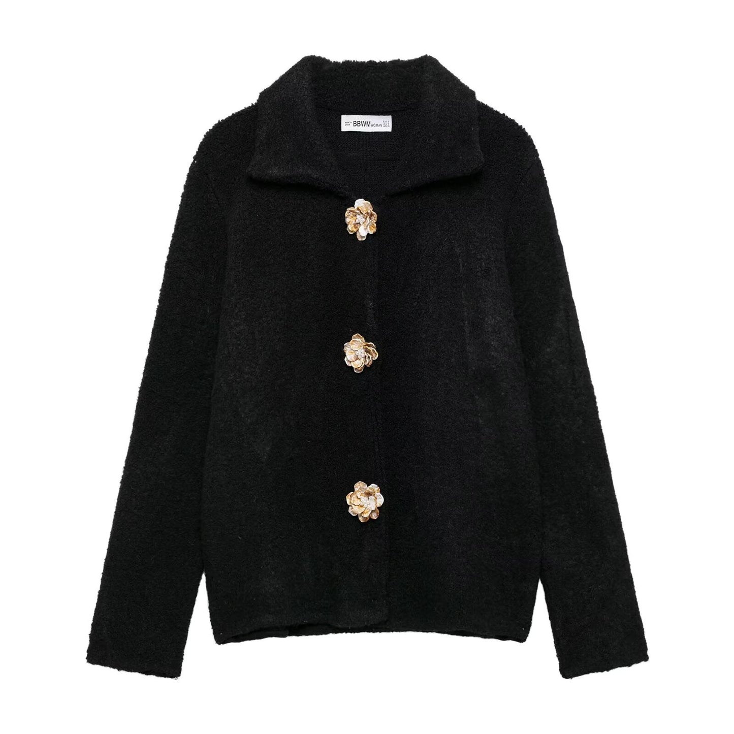 Damen Fleecejacke Kuschelig Elegante Knopfleiste Eveloria