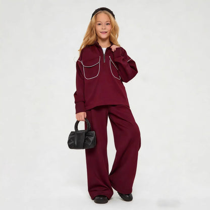 Damen Fleecejacke Halbzipp Reißverschluss Taschen Eveloria