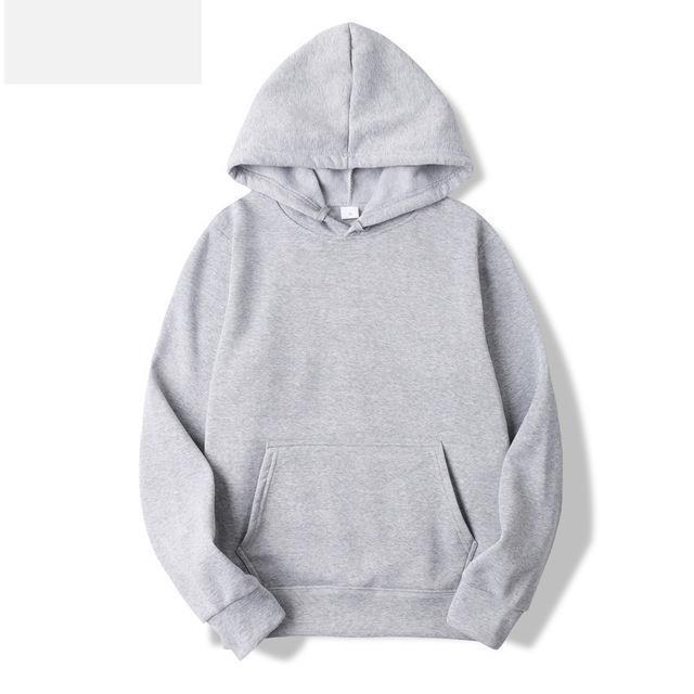 Damen Hoodie Weiches Innenfutter Kängurutasche Grau Eveloria