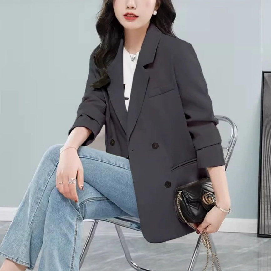 Damen Oversized Blazer Doppelter Knopfleiste Stylisch Eveloria