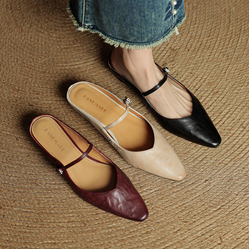 Damen Slipper Echtes Leder