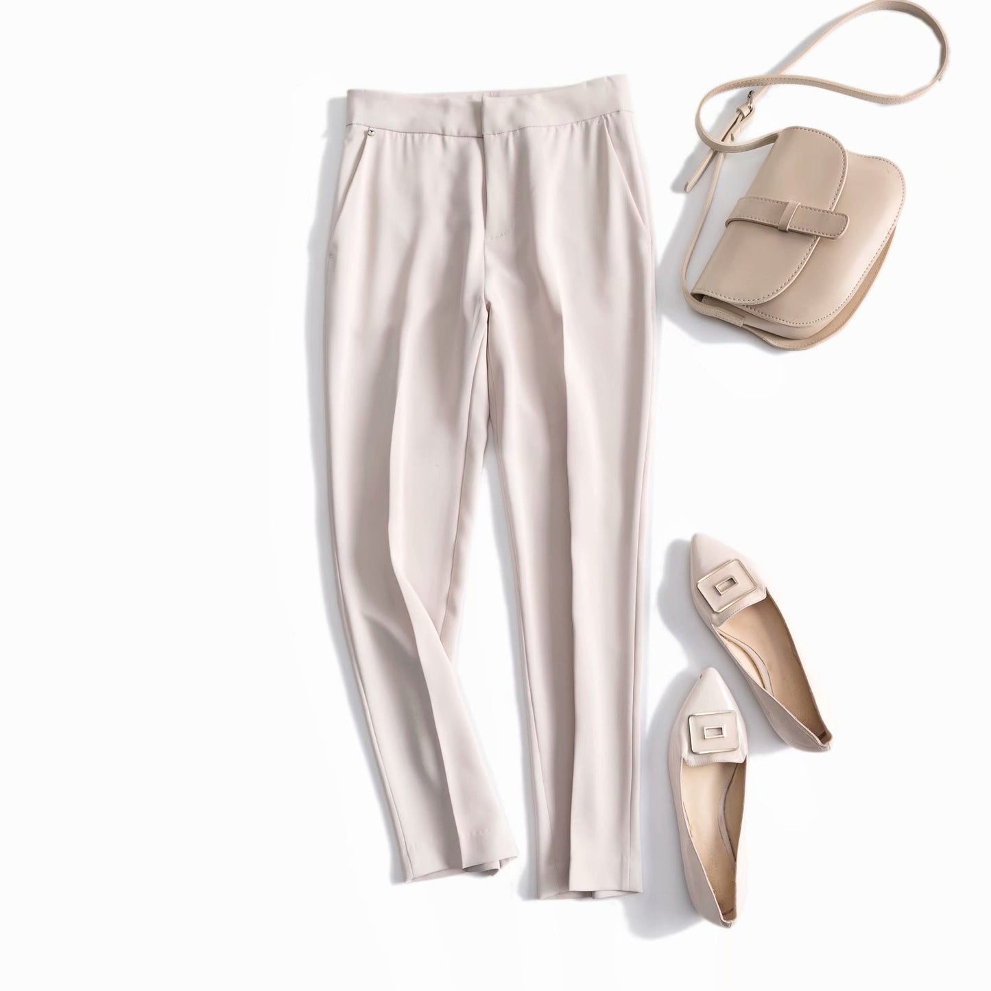 Eveloria Damen Chino-Hose Verstellbarer Bund Elegant