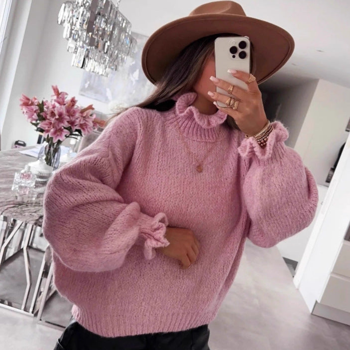 Damen Rollkragenpullover Kuschelig Voluminöse Ärmel Eveloria - Eveloria