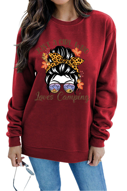 Damen Sweatshirt Campingmotiv Eveloria