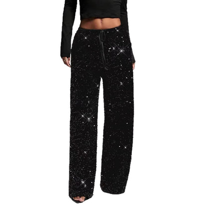 Damen Palazzohose Paillettenbesatz Eveloria