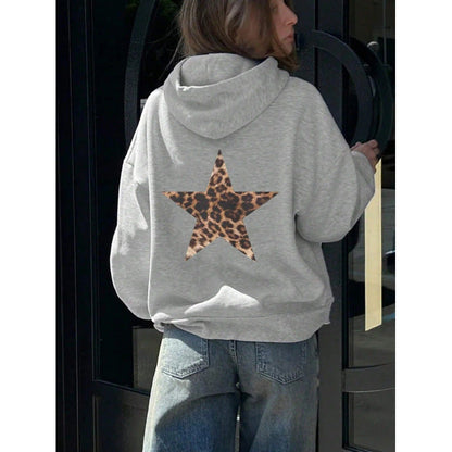 Damen Kapuzenpullover Glitzerndes Sternmotiv Eveloria