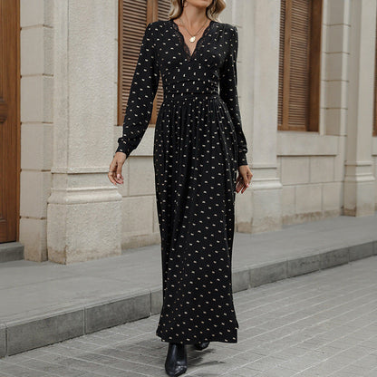 Damen Maxikleid Spitze Muster Eveloria