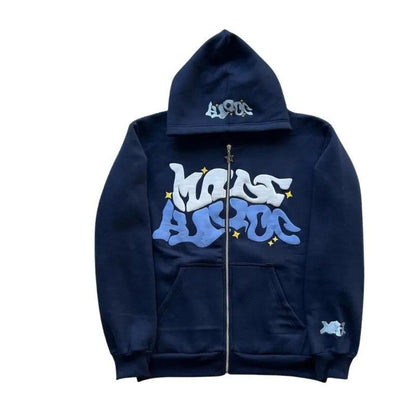 Damen Sportjacke Graffiti-Stil Kapuzenjacke Grau Eveloria