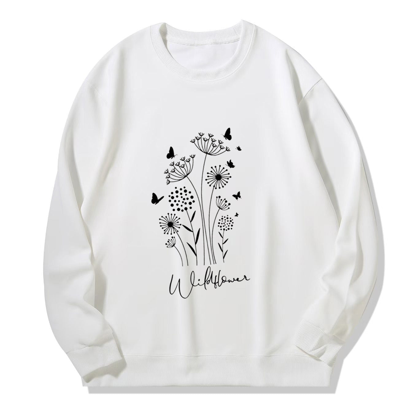 Damen Sweatshirt Floralmuster Kuscheliges Innenfutter