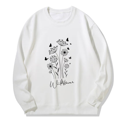 Damen Sweatshirt Floralmuster Kuscheliges Innenfutter
