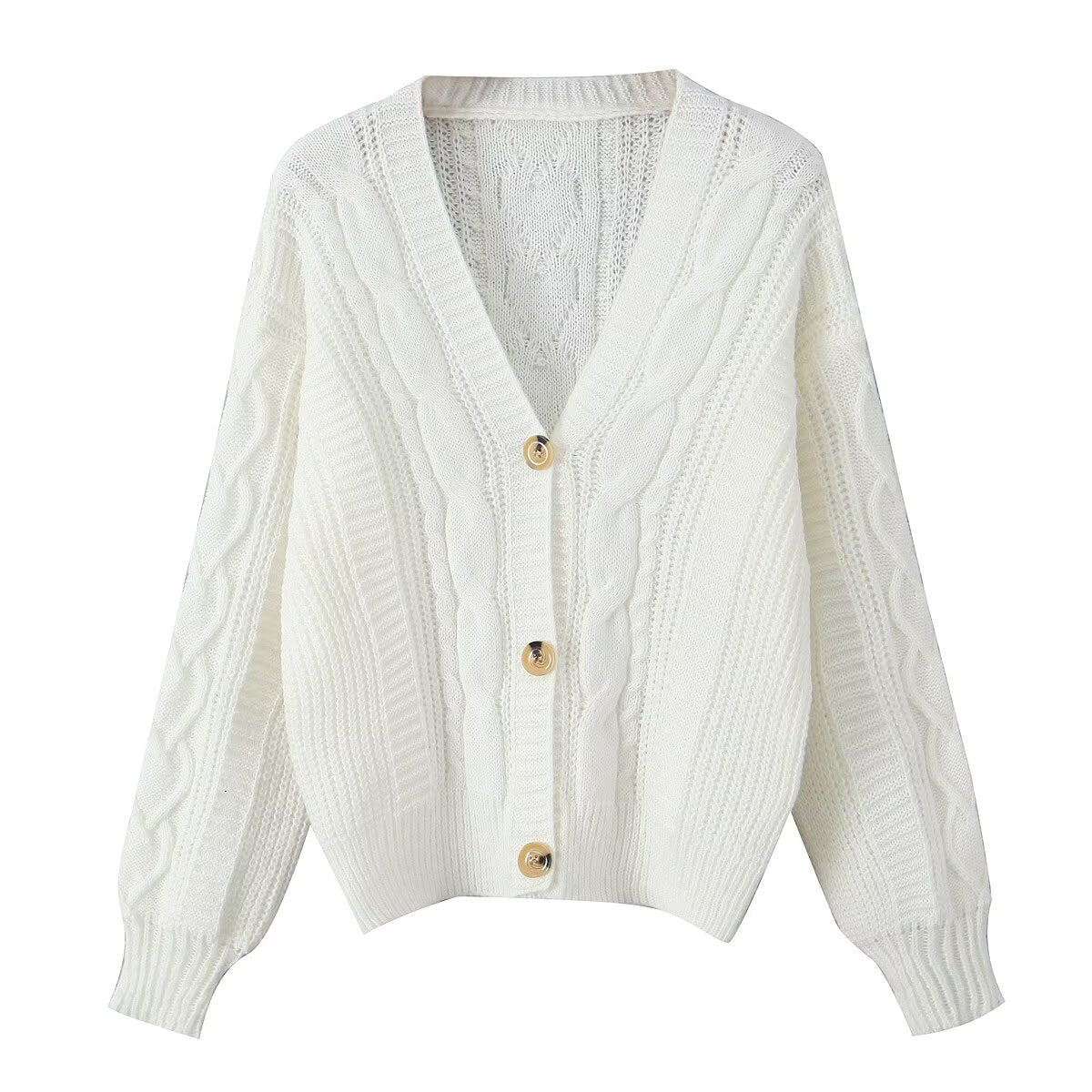 Damen Strickjacke V-Ausschnitt Kuschelig Eveloria