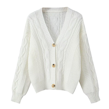 Damen Strickjacke V-Ausschnitt Kuschelig Eveloria