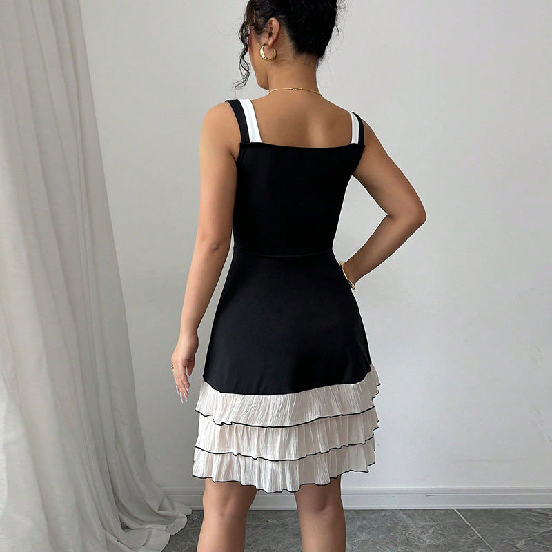 Damen Sommerkleid Rüschen Dekorative Träger Eveloria