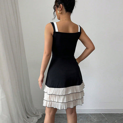Damen Sommerkleid Rüschen Dekorative Träger Eveloria