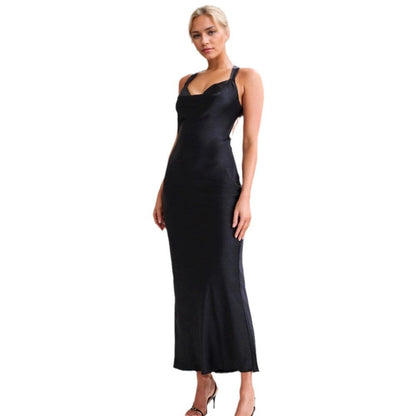 Damen Abendkleid Lang Eveloria Tiefes Dekolleté
