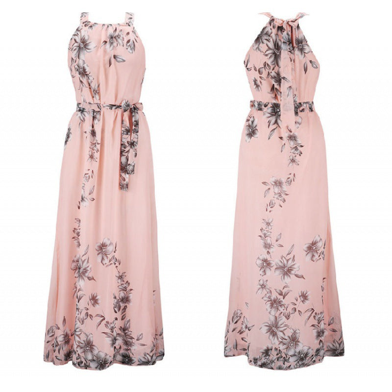 Damen Maxikleid Floralmuster Schulterfrei