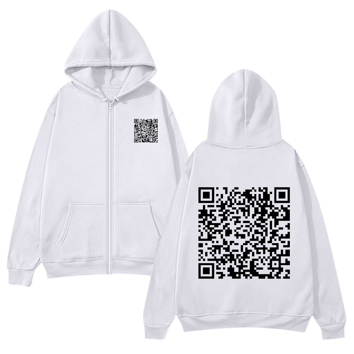 Damen Kapuzenjacke Weiches Fleece QR-Code-Design Eveloria
