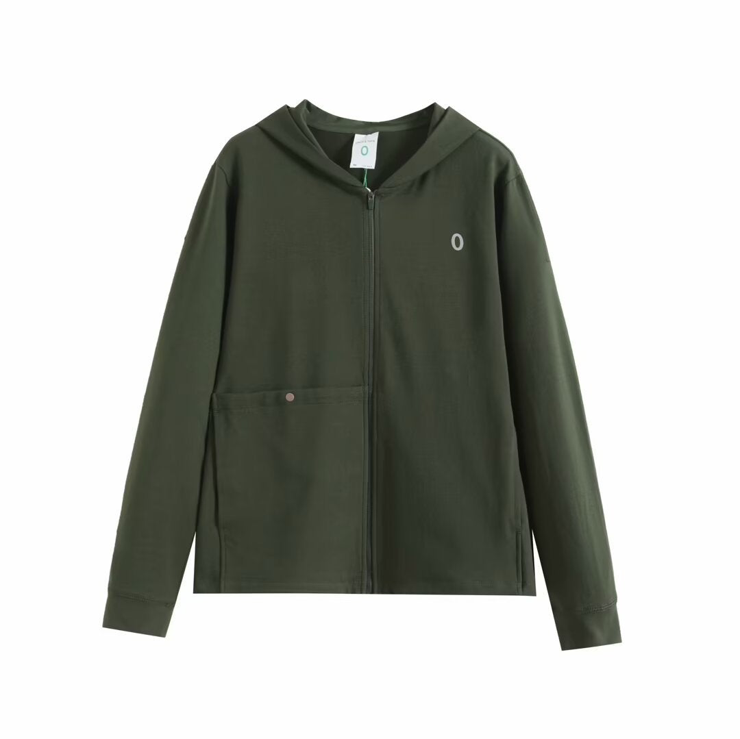 Damen Kapuzenjacke Atmungsaktives Material Reißverschlusstasche