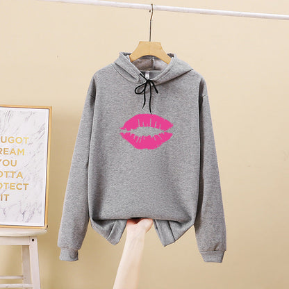 Damen Hoodie Lippenmotiv Eveloria