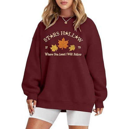 Damen Sweatshirt Weites Design Herbstmotiv Eveloria