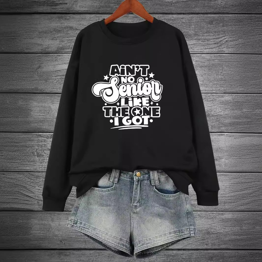 Damen Sweatshirt Lässiges Spruchdesign Grau Eveloria