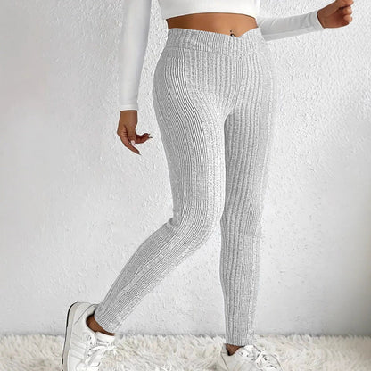 Damen Leggings Figurbetonter Stoff Streifenmuster