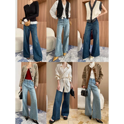 Damen Highwaist Schlagjeans Vintage-Stil Eveloria