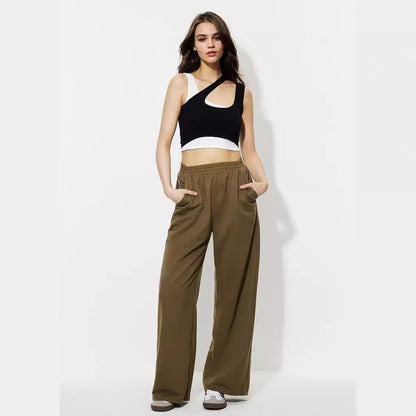 Damen Freizeithose Leicht Elastisch Beige Eveloria