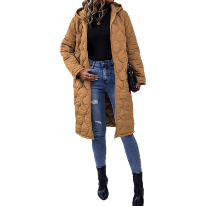 Damen Kapuzenjacke Langer Ärmel Elegante Steppung Eveloria
