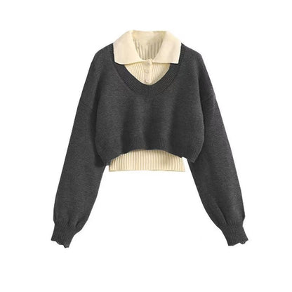 Damen Crop-Pullover Einzigartiges Design Eveloria