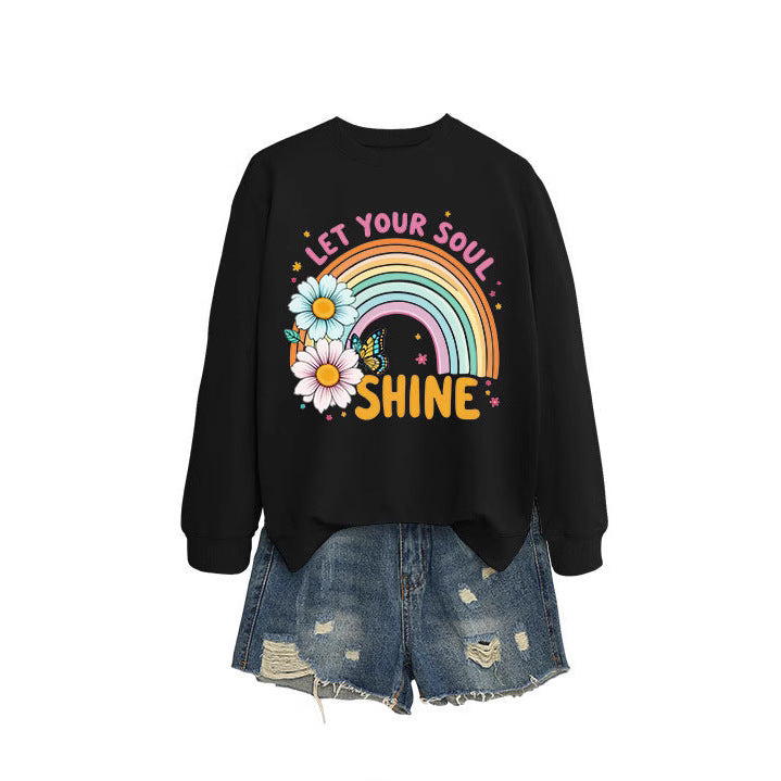 Damen Sweatshirt Bunt Florales Grafikdesign Eveloria