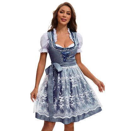 Eveloria Damen Bierrock Grün Spitze Oktoberfest