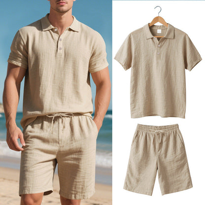 Eveloria Damen Kurzärmliges Poloshirt Strandanzug Shorts Set