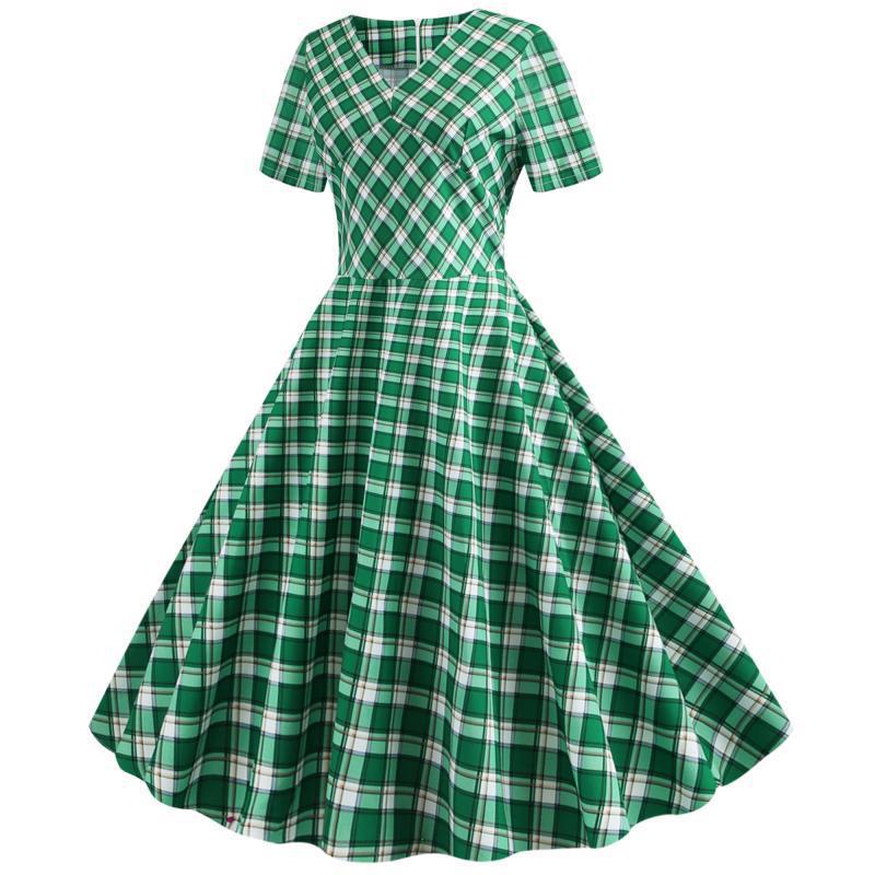 Damen Swingkleid Kariert Eveloria