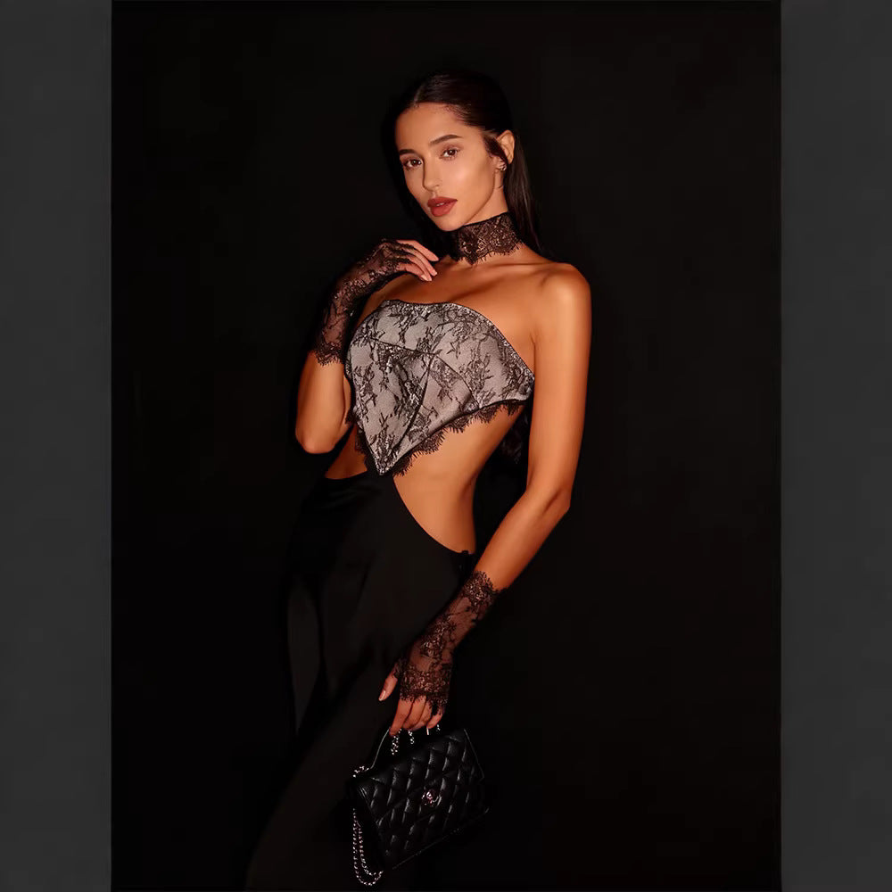 Damen Abendkleid Spitze Figurbetont Eveloria