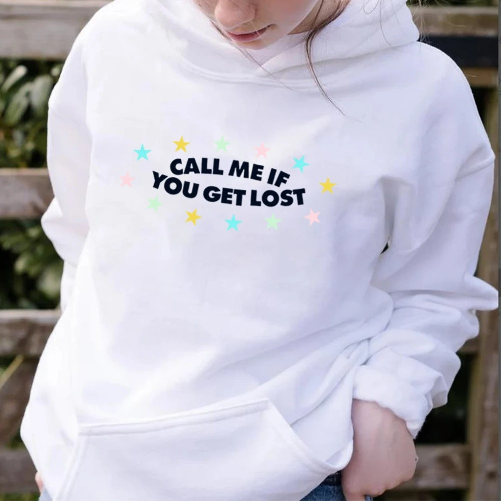 Damen Kapuzenpullover Kreativer Aufdruck Lässige Passform