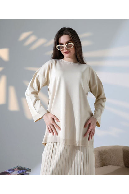 Damen Langarmshirt und Faltenrock Set Eveloria