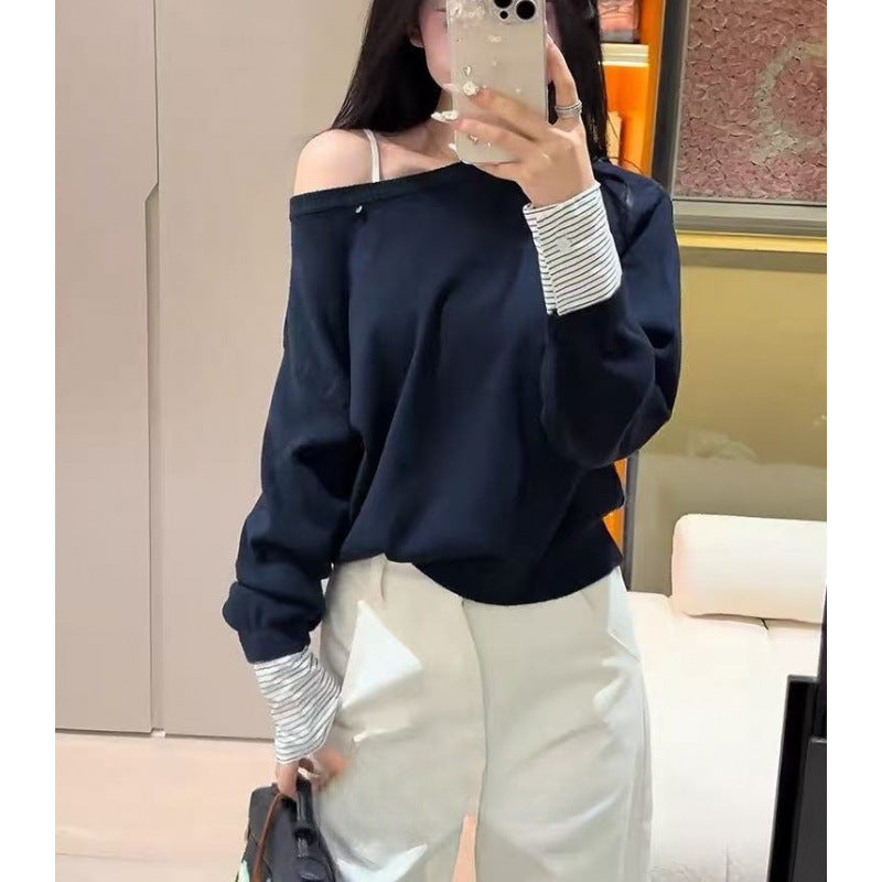 Damen Pullover Lässig Abnehmbarer Innenarm Eveloria