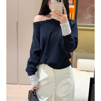 Damen Pullover Lässig Abnehmbarer Innenarm Eveloria
