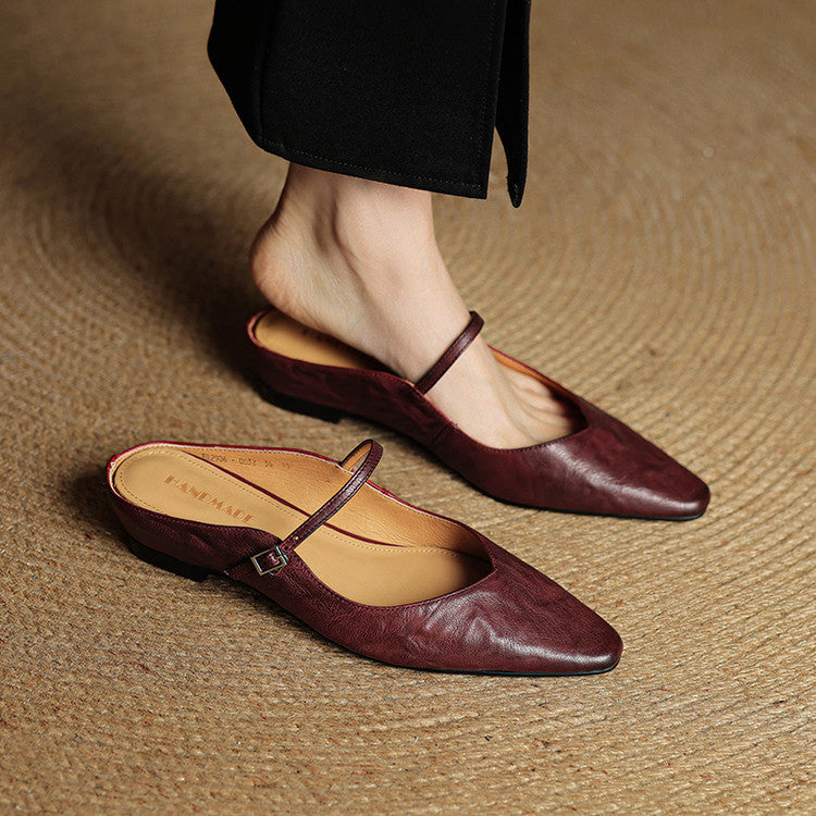 Damen Slipper Echtes Leder