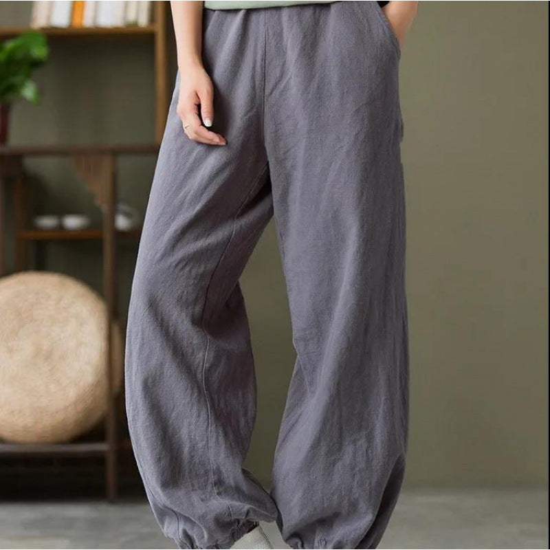 Damen Bequeme Luftpants Elastischer Bund Eveloria