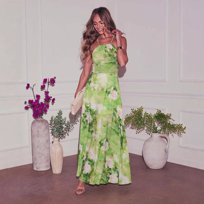 Damen Maxi-Kleid Blumenmuster Eveloria