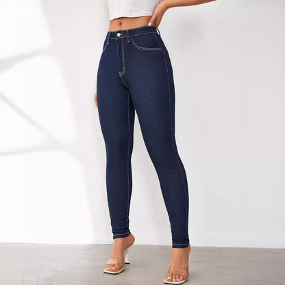 Damen High-Waist Jeansleggings Figurbetont Eveloria