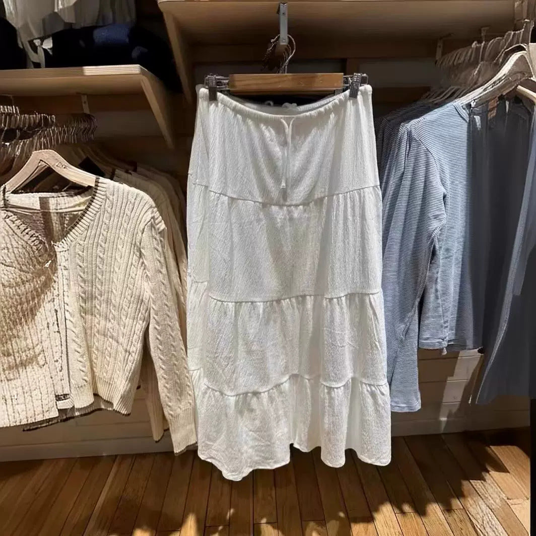 Damen Maxi-Rock Voluminöses Stufen-Design Eveloria