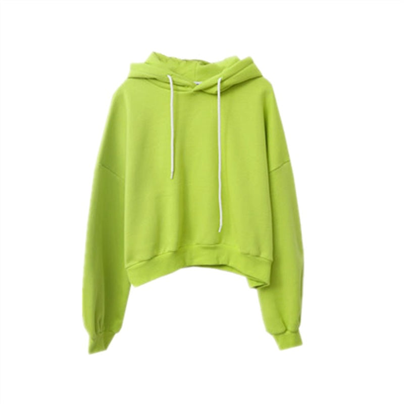 Damen Hoodie Cropped Voluminöse Ärmel Eveloria
