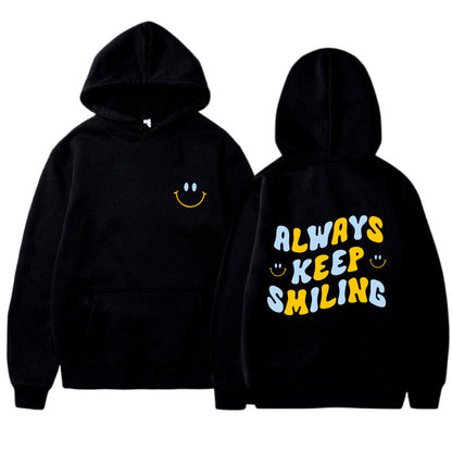 Damen Pullover Kapuze mit Kängurutaschen und Schriftzug